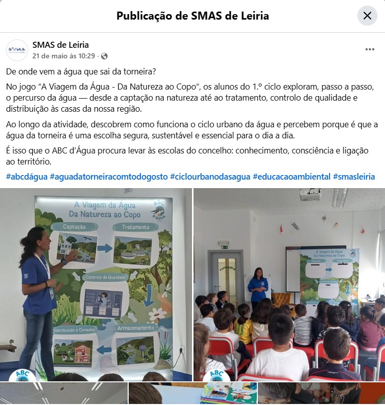 ABC d’Água - atividades de educação ambiental sobre o ciclo urbano da água destinado a estabelecimentos de ensino