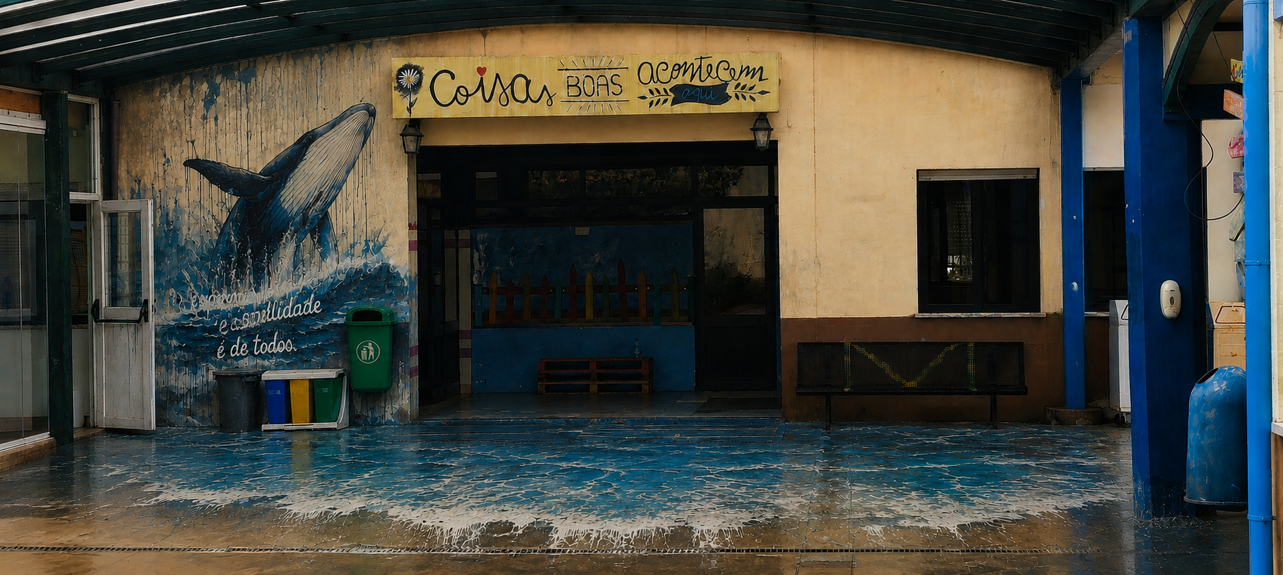 Imagem a ser pintada no Instituto Pedro Hispano:<br />
O mar começa aqui! A responsabilidade é de todos! <br />
Ano Letivo 2025/2026