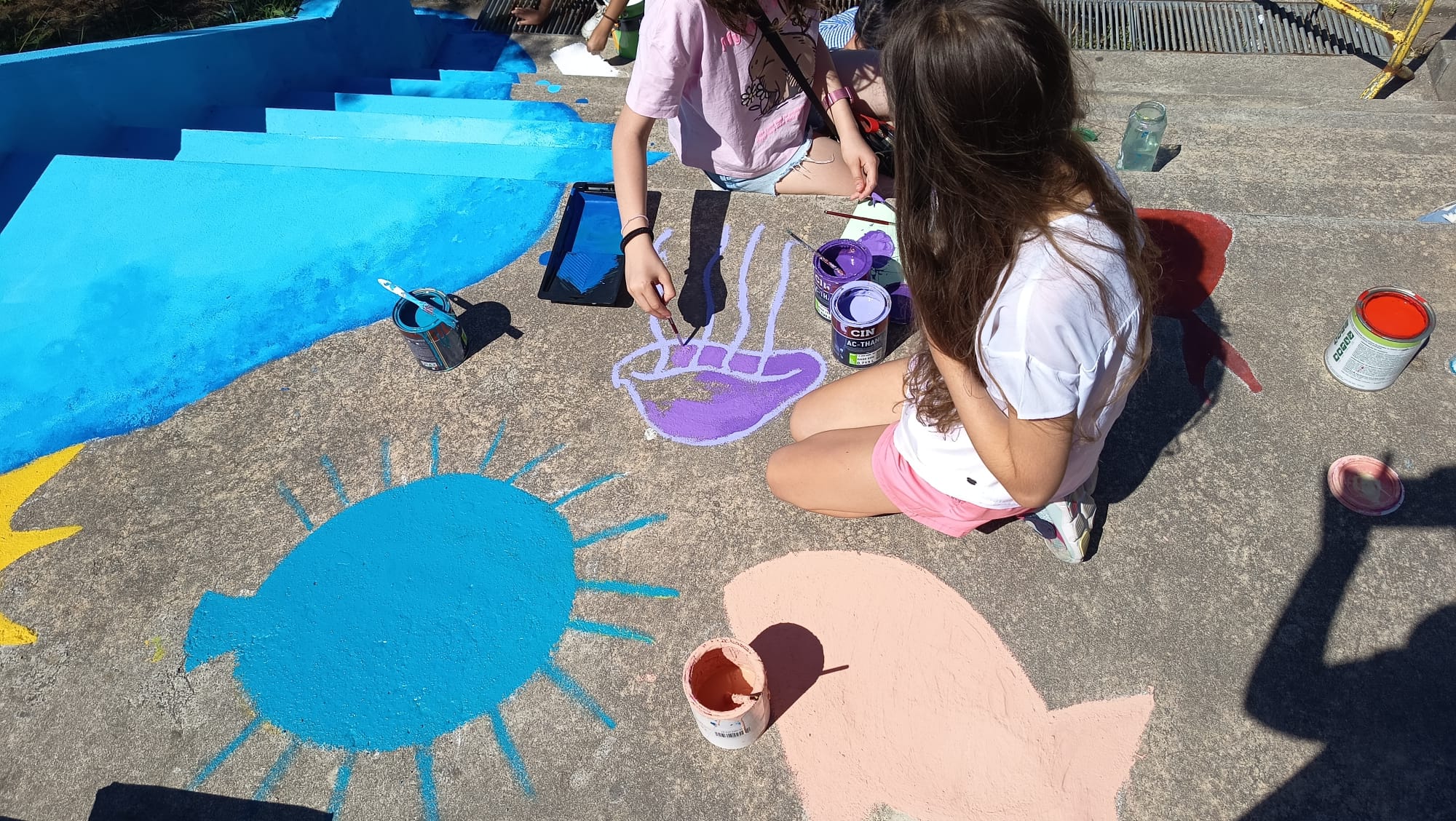 Pintura dos animais marinhos.