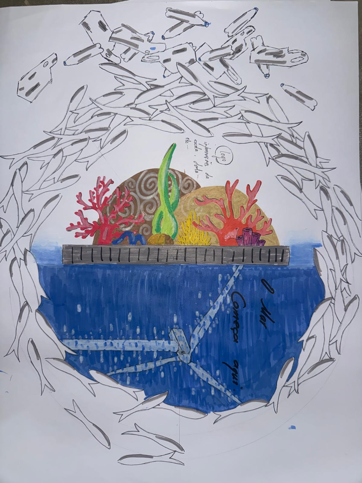 Esboço do projeto o Mar começa aqui.