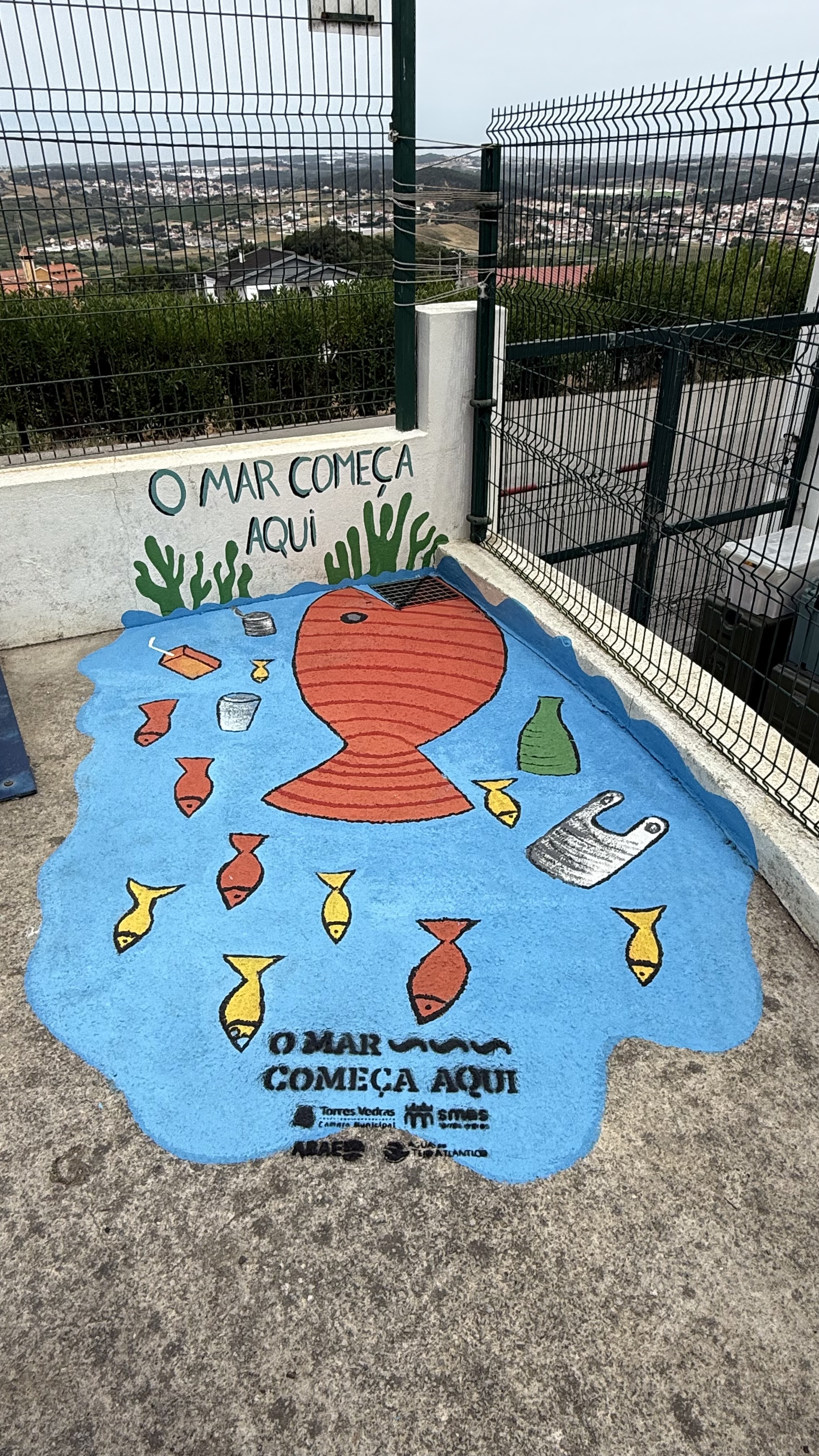 Desenho da pintura no local.