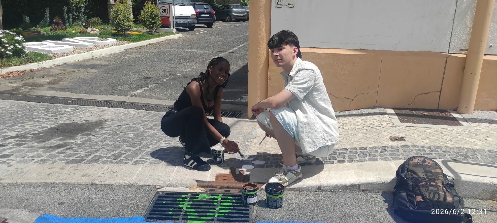 Fase Inicial da Pintura com os Alunos