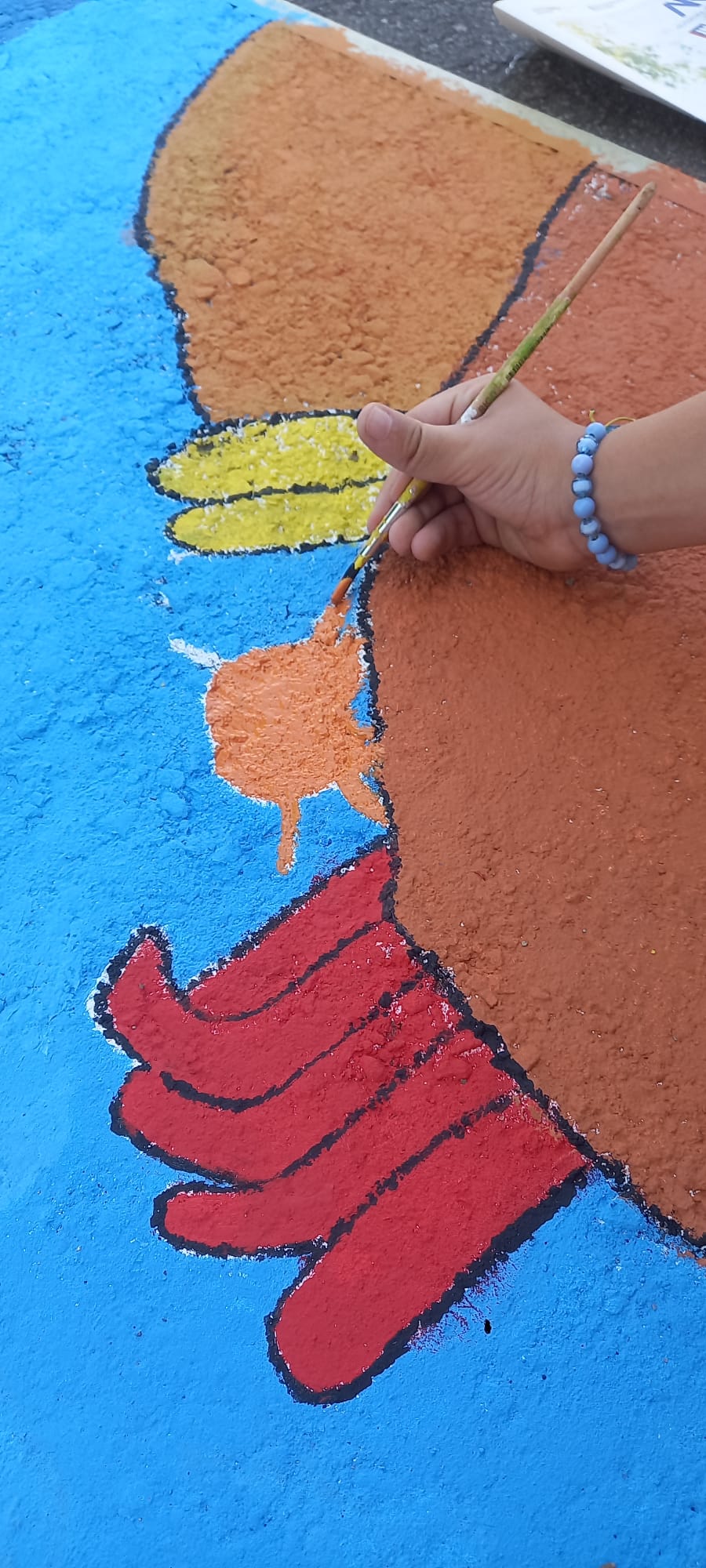 Pintura de elementos marinhos.