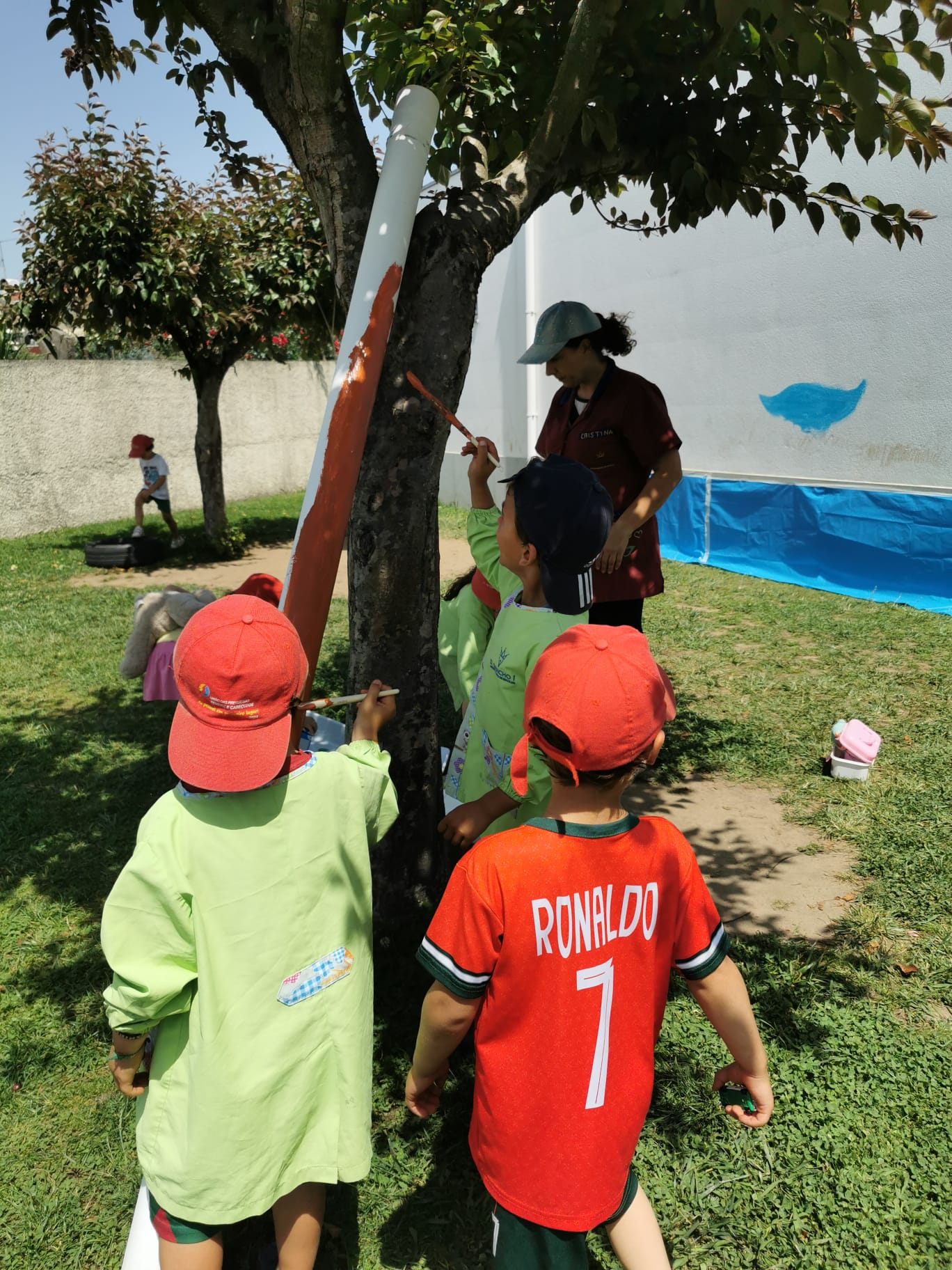 As primeiras pinturas e a escolha dos tons de azul a utilizar
