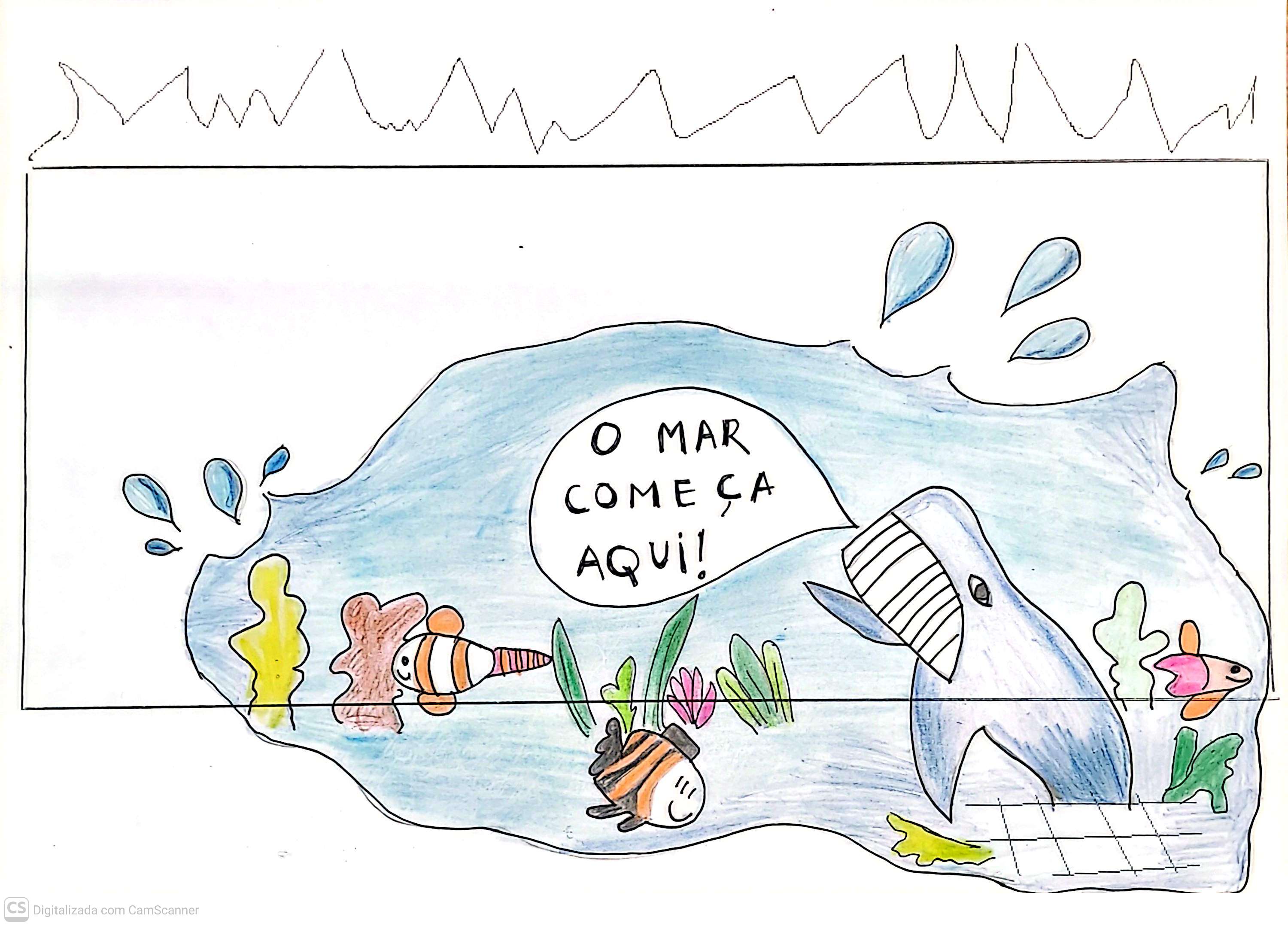 Desenho- proposta da imagem para ser pintada.