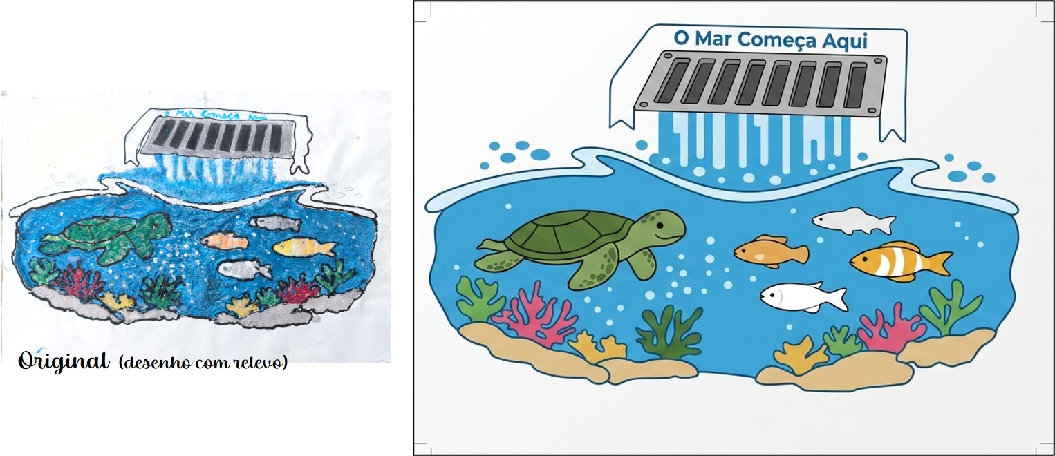 Proposta de ilustração para uma sarjeta da escola