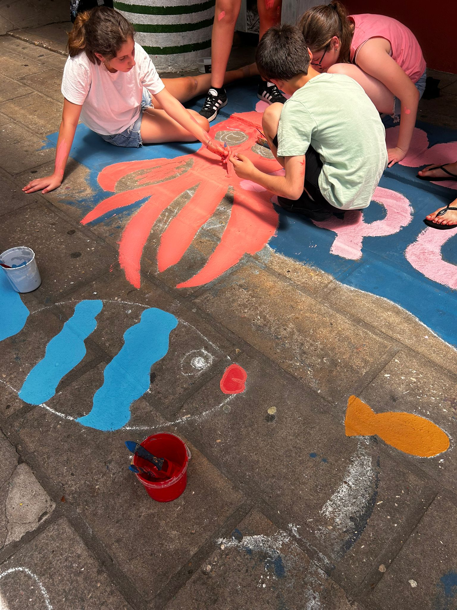 Execução das pinturas.