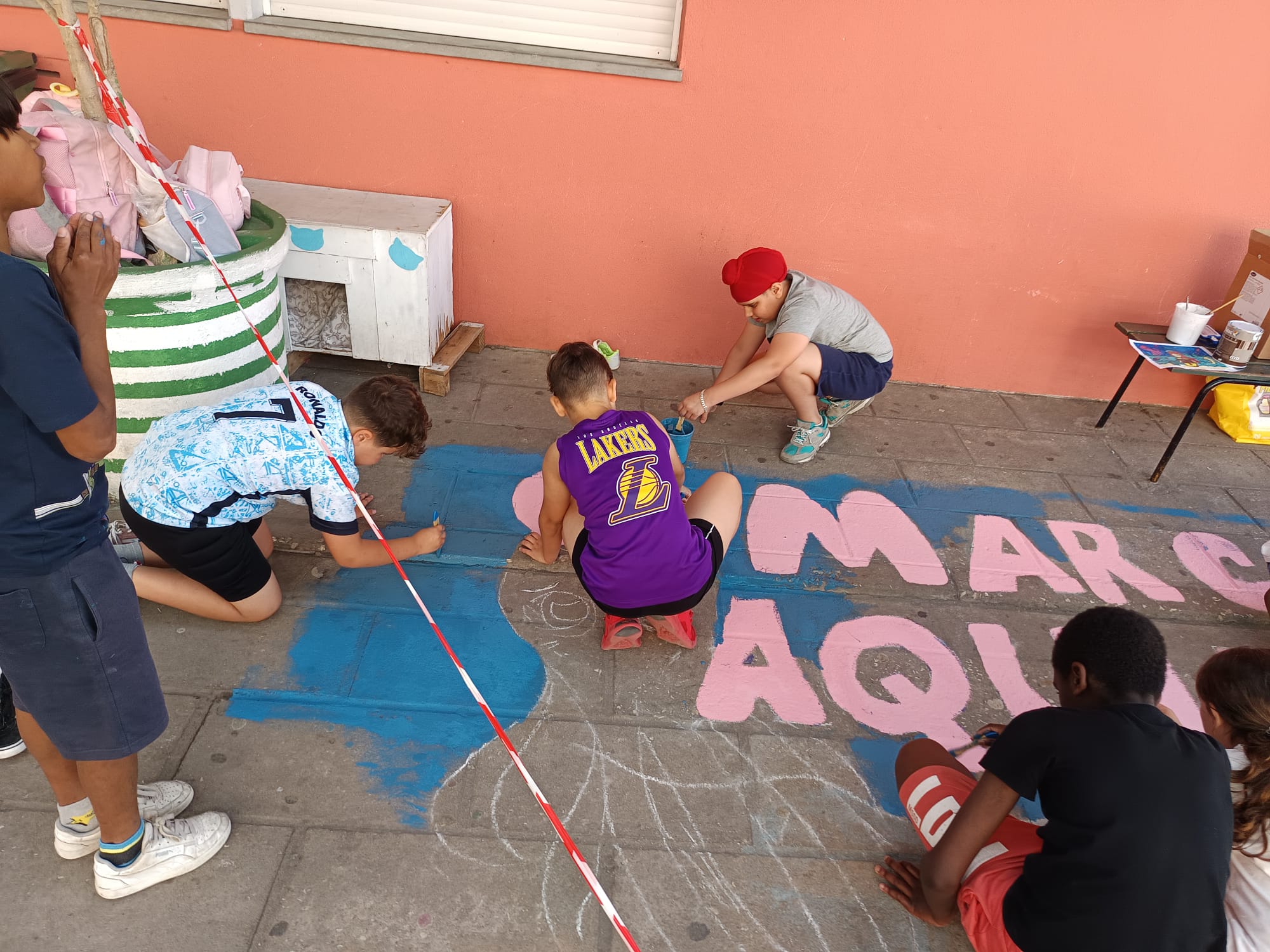Execução das pinturas.