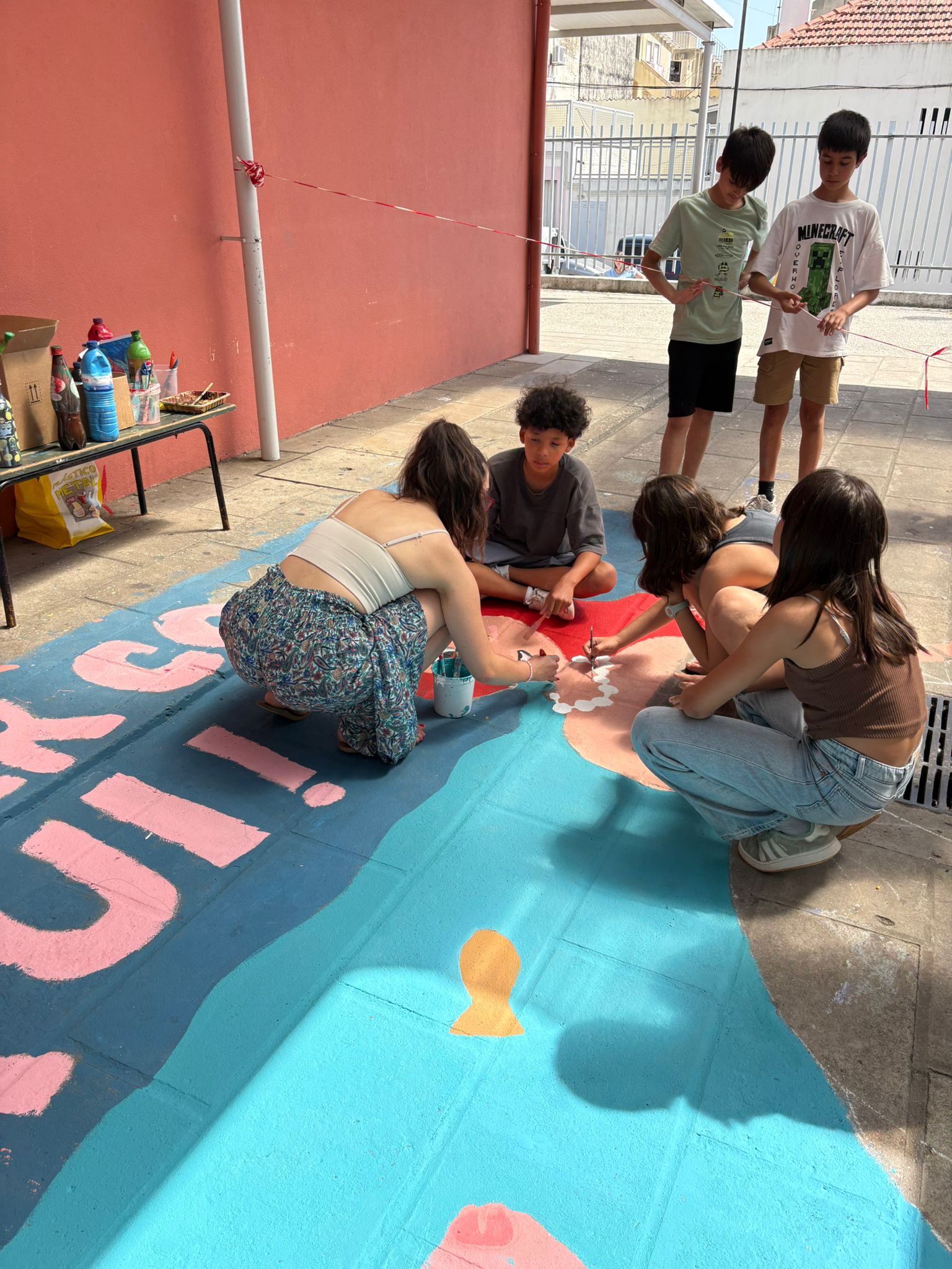 Execução das pinturas.